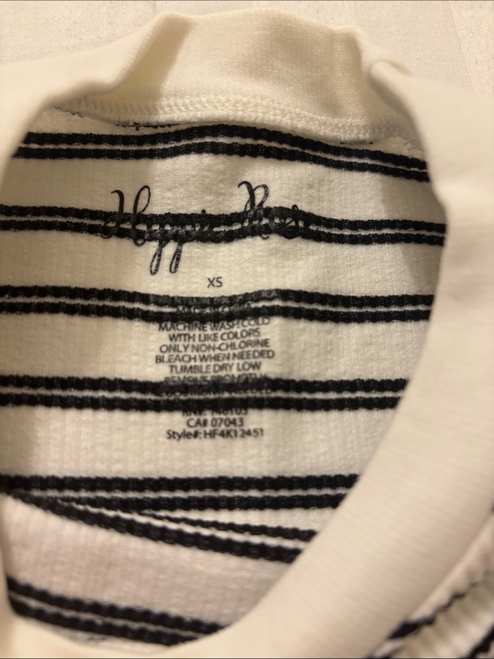 Striped Short Sleeve Knit Tee - White & Black - Picture 3 of 3
